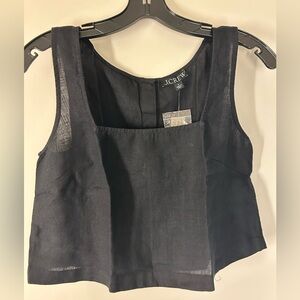 J. Crew Classic Black Linen Tank Top